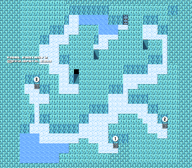 Final Fantasy 2／ファイナルファンタジー 2 攻略：雪原の洞窟B2マップ画像
